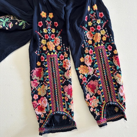 Johnny Was Sundance Catalog Blue Art Sable Tunic Navy Size Large EUC - Picture 5 of 16